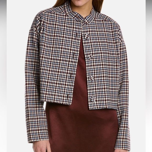 Rebecca Taylor Cropped Plaid Jacket | Size Medium - Picture 8 of 10